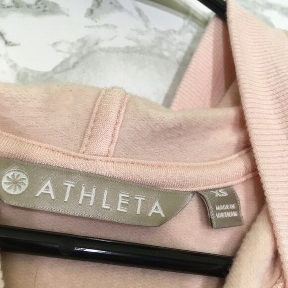ATHLETA FLEECE LINED PINK CROSSBACK MODAL BLEND HOODIE SWEATSHIRT‎ XS CASUAL - Picture 5 of 12